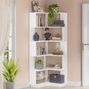6 Tier Corner Bookshelf, L-Shaped Freestanding Shelf With Anti Drop Panels by HouseOfZazla