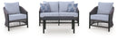 Bridges Beach - Loveseat, Lounge Chairs, Table Set (Set of 4) - Gray by Unique Piece Furniture