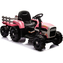 Ride on Tractor with Trailer,24V Battery Powered Electric Tractor Toy, 200wx2motor 1.86-4.97MPH/Remote Control,electric car for kids,Three speed adjustable,USB,MP3, Bluetooth,LED light, safety belt