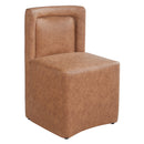 Set of 2 Camel PU Upholstered Dining Chairs
