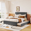 Upholstered Platform Bed With Drawers, Classic Headboard Design by Unique Piece Furniture