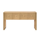 Geometric Carved Console Table With 3 Soft Close Drawers by HouseOfZazla