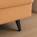 64" W Fabric Upholstered Love seat with metal Legs/High Resilience Sponge Couch for Living Room, Bedroom, Apartment,Yellow