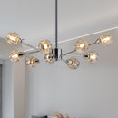 28" Modern Crystal Chandelier With 9 Lights