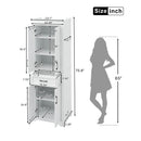 Freestanding Bathroom Vanity, Elegant Design With 4 Doors & 1 Drawer, Adjustable Shelves, Damping Hinges - White