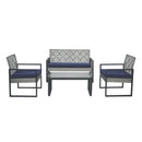 4 Piece Patio Furniture Set With Acacia Wood Table Top And Cushions by Unique Piece Furniture