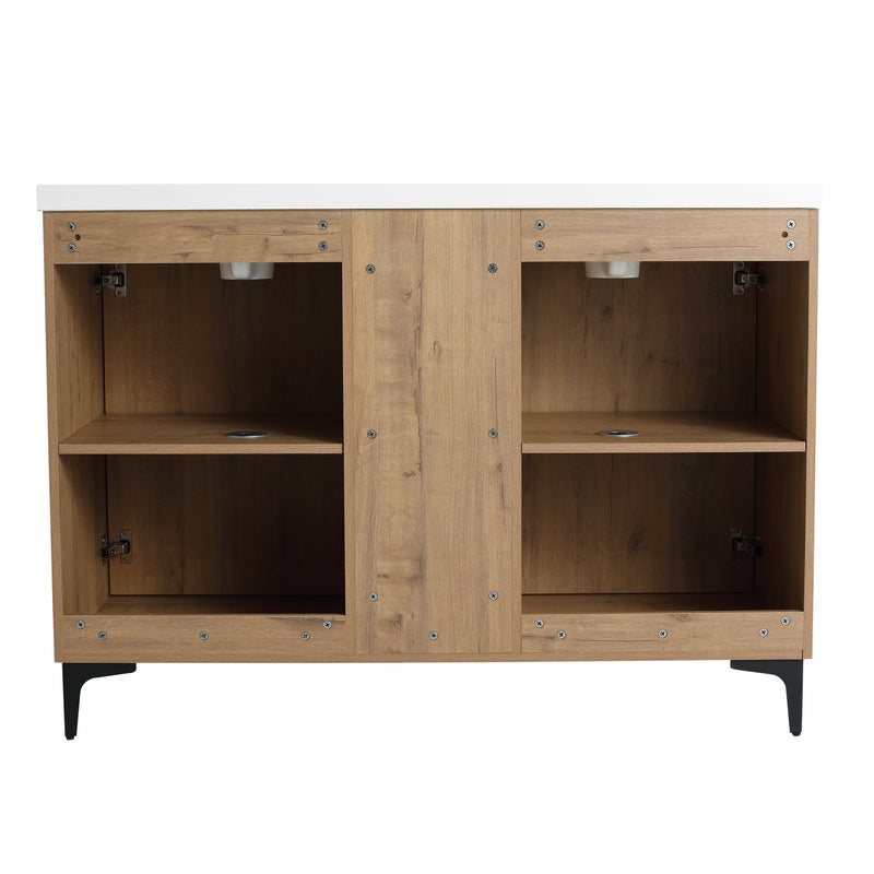 48" Freestanding Bathroom Vanity With Double Sink, Soft Closing Door Hinge (KD-Package)G