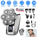 Head Shavers for Bald Men 5 In 1 7D Electric Rotary Razor Rechargeable Cordless Head Beard Trimmer Shaver Kit IPX6 Waterproof Dry Wet Grooming Kit wit