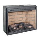 Infrared Quartz Heater Fireplace Insert -Woodlog Version With Brick by Unique Piece Furniture
