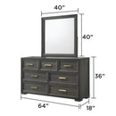 Colorado - Square Mirror (Dresser Not Included) - Charcoal by HouseOfZazla