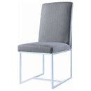 Upholstered Dining Chair Set With Base (Set of 2) - Gray