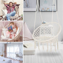 Macrame Hanging Hammock Chair, Rope Swing For Indoor And Outdoor Use