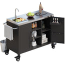 K&K 55.5" Outdoor Kitchen Island with Sink by HouseOfZazla