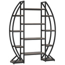 Triple Wide Oval Etagere Bookcase With Shelves For Living Room by HouseOfZazla