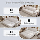 3 In 1 Convertible Sleeper Sofa With Nailhead Trim & Rolled Arm by HouseOfZazla