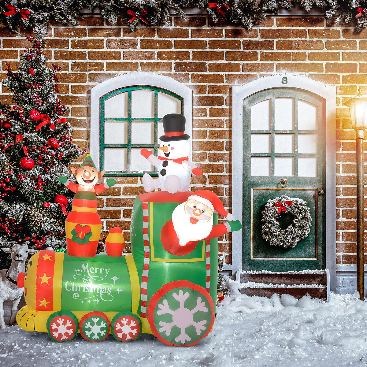 Outsunny 5.9' Christmas Inflatables Train, photo 7 of 9