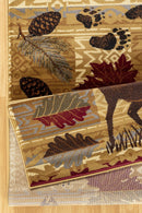 Nature's Nest - 5'3" X 7'3" Polypropylene, Lodge Area Rug - Multi / Beige by HouseOfZazla