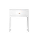 Nightstand With Drawer - Minimalist White Bedside Table