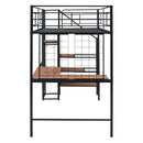 Loft Bed With Desk And Grid, Stylish Frame With Lateral Storage Ladder And Wardrobe by HouseOfZazla