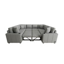 Modern U-Shaped Sectional Sofa Convertible Pull-Out Sofa Bed With USB Ports And Cup Holders by Unique Piece Furniture