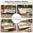 TOPMAX Outdoor Large Daybed Acacia Wood 6-Piece Patio Sofa Set