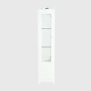 Modern Upholstered Glass Display Cabinet With Adjustable LED Light - White by HouseOfZazla