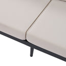 6-Piece Outdoor Sectional Sofa Set with Round Nesting Coffee Tables and Seating Sofa with Cushions for Patio, Porch and Garden (Beige)