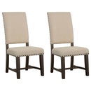 Upholstered Side Chair With Nailhead Accents (Set of 2) - Beige by HouseOfZazla
