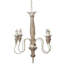 4 - Light Wood Chandelier, Hanging Light Fixture with Adjustable Chain for Kitchen Dining Room Foyer Entryway, Bulb Not Included