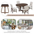 Dining Set With Leaf Round Table And 4 Upholstered Chairs