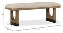 Tristan - Upholstered Backless Bench With U-Shaped Legs - Swiss Coffee
