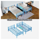 Bunk Bed, Convertible To 2 Separate Twin Size Beds With Full Length Guardrail & Ladder, No Box Spring Needed - Blue by HouseOfZazla
