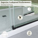 56-60"W x 60"H Frameless Sliding Tub Shower Door Enclosure, Matte Glass by HouseOfZazla