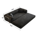 78.8' Compression Sofa,Convertible Floor Sofa Bed-with Pillow Back Support Armrest,Comfy Futon Couch Sleeper Bed,Loveseats Boneless Modular Sectional Sofa,Corduroy fabric,for Living Room,Bedroom,Black by HouseOfZazla