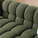 84.3 length, 35.83" deepth, human body structure for USA people, marshmallow sofa,boucle sofa, 3 seater, OLIVE GREEN BOUCLE