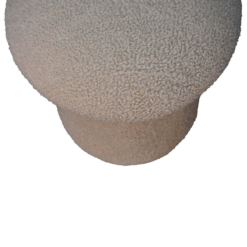 Walker Edison - Cream Boucle Mushroom Footstool