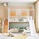 Metal Bunk Bed, Metal Housebed With Slide And Storage Stair by HouseOfZazla