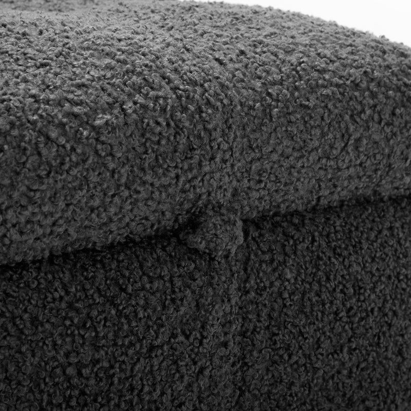 87.7" Sectional Sofa Cozy Teddy Fleece Fabric Sectional Sofa Couch with Two USB Ports a Movable Storage Ottoman and Two Lumbar Pillows for Living Room, Gray