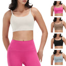 Women Strap Sport Bras Padded StrappyÊCrop Square Neck Low Impact Bras SexyÊFitnessÊTank Tops with Removable Pads Flat Straps for Gym Yoga Workout Run