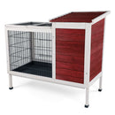 Two Tier Wooden Indoor / Outdoor Rabbit Cage For Small Animals With Runway And Leak-Proof Plastic Tray by HouseOfZazla