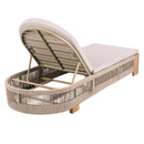 Outdoor Chaise Lounge Chair, Acacia Wood with Adjustable Backrest and Cushion by HouseOfZazla