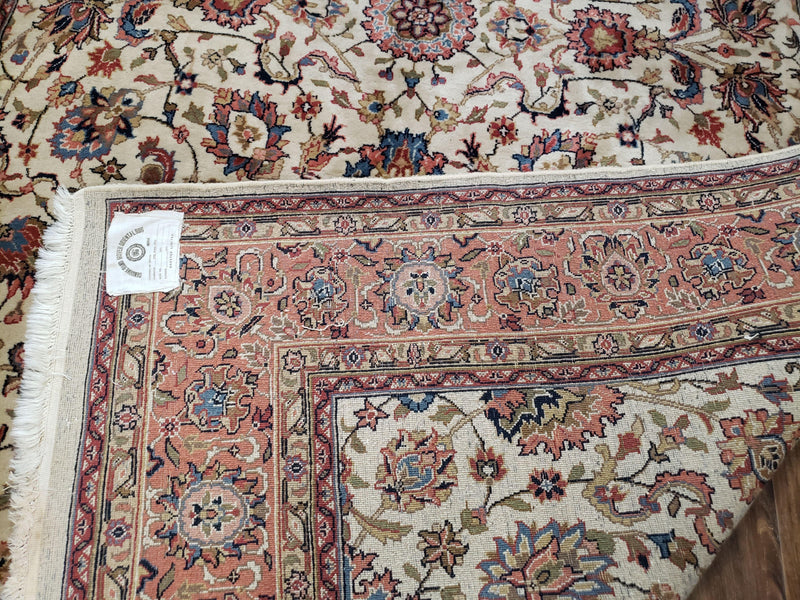 6x9 Top Quality Handmade Wool Area Rug Floral Allover Carpet Veg Dyes Beige