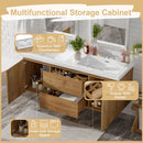 Double Sink Bathroom Vanity, Cabinet & Soft Close Doors, Divided Drawers, Wall Mounted Storage - Wood by HouseOfZazla