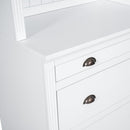 83.4"Tall Bookshelf &Writting Desk Suite,Modern Bookcase Suite with LED Lighting, Drawers,Study Desk and Open Shelves,2-Piece Set Storage Bookshelf for Living Room,Home Office,Study room,White