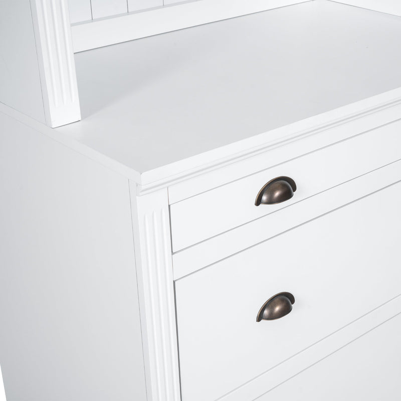 83.4"Tall 2 Bookshelf & 1 Writting Desk Suite,Modern Bookcase Suite with LED Lighting, Drawers,Study Desk and Open Shelves,3-Piece Set Storage Bookshelf for Living Room,Home Office,Study room,White