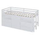 Loft Bed With 4 Drawers, Underneath Cabinet And Shelves by Unique Piece Furniture