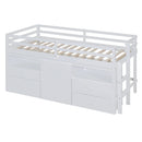 Loft Bed With 4 Drawers, Underneath Cabinet And Shelves by Unique Piece Furniture