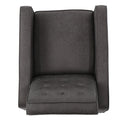 Macedonia - Mid Century Modern Button Tufted Fabric Recliner - Slate by HouseOfZazla
