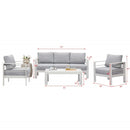5 Seat Single Triple Small Large White Sectional Sofas Couches Coffee Table Furniture Set For Patio Garden Outdoor