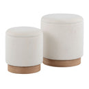 Marla - Contemporary, Nesting Ottoman Set - Natural / Cream by HouseOfZazla
